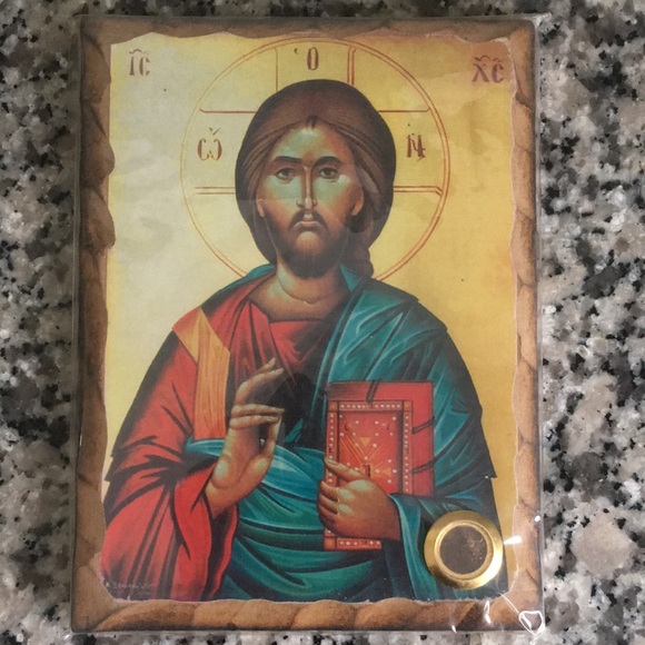 Holy Icon of Jesus - Solid Olive Wood, Gold Accents, Blessed by Russian Church - Picture 2 of 7